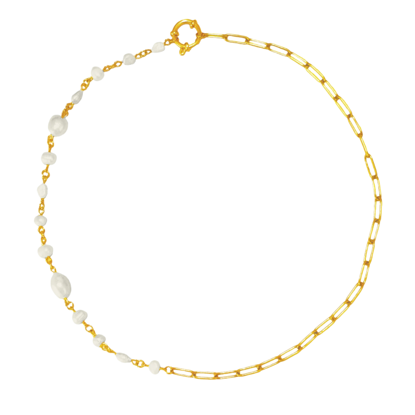 Artistic view of the Milos Pearl Charm Necklace displaying the intricate details of the starfish charm and pearl accents.